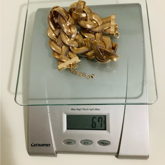 Statement Textured Braided Collar Necklace in Gold Tone - Picture 6 of 8